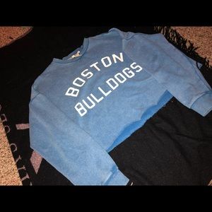 Cropped Sweater, Blue, Boston Bulldogs Sweater